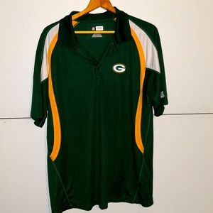 Green Bay Packers Embroidered NFL Team Apparel Pull Over Polo Shirt- XL